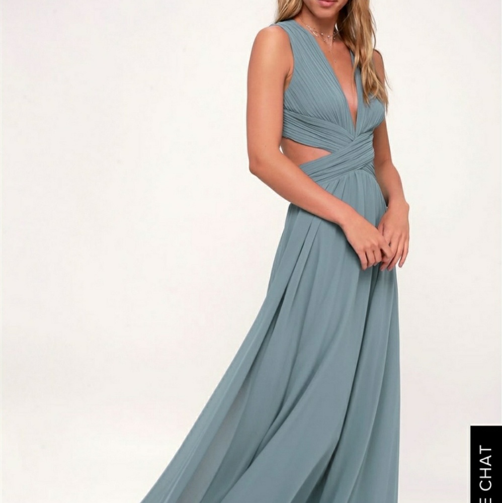 Lulu's Blue Slate Bridesmaid Dress